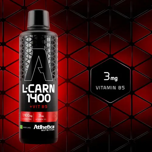 L-Carn 1400 + B5 Atlhetica  Energia e Queima de Gordura - L-CARNITINE 1400  + VITAMINA B5 (FR) 480ML - ATLHETICA NUTRITION - ATLHETICA NUTRITION