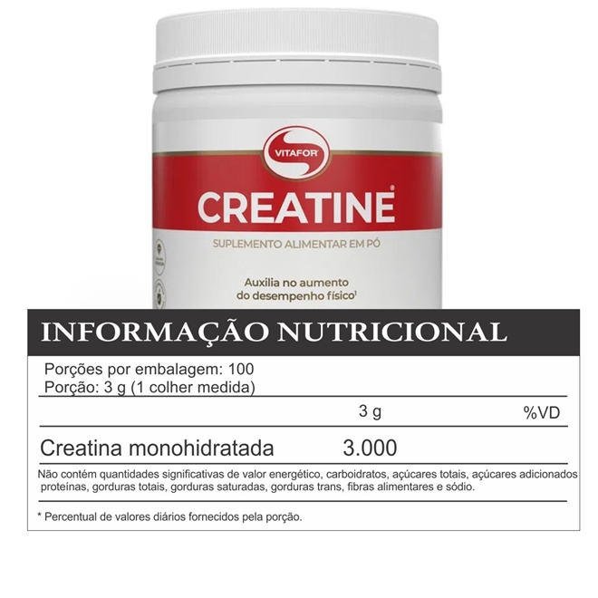 Creatina 300g Monohidratada Vitafor Creatina Pt 300g Vitafor