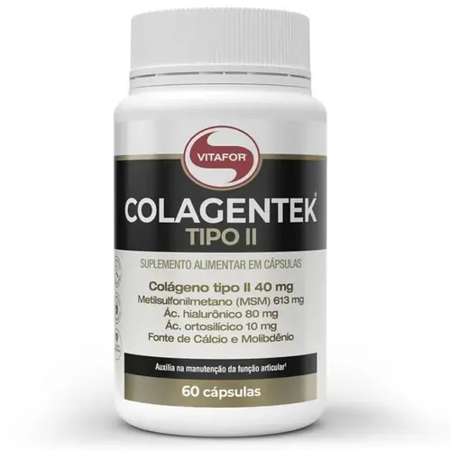 COLAGENTEK TIPO II (COLÁGENO TIPO II + MSM + AC.HIALURONICO + AC ORTOSILICICO) 60CAPS - VITAFOR