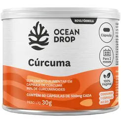 CÚRCUMA 95% CURCUMINÓIDES 130MG CURCUMINA (LT) 60CAPS - OCEAN DROP
