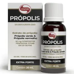 PRÓPOLIS VERDE E PRÓPOLIS VERMELHO 30MG COMPOSTOS FENÓLICOS (FR) 20ML - VITAFOR