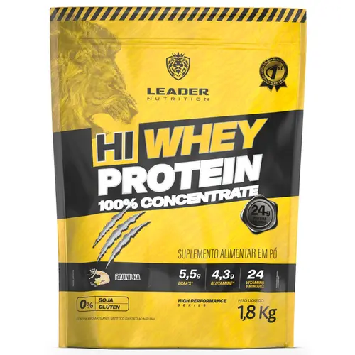 HI WHEY PROTEIN 100% CONCENTRADO (SC) 1,8KG - LEADER NUTRITION