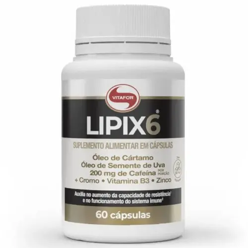 LIPIX 6 ÓLEO DE CÁRTAMO + CAFEÍNA (PT) 60CAPS - VITAFOR