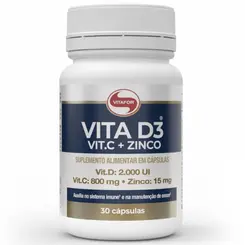 VITA D3 + VITAMINA C + ZINCO (PT) 30CAPS - VITAFOR