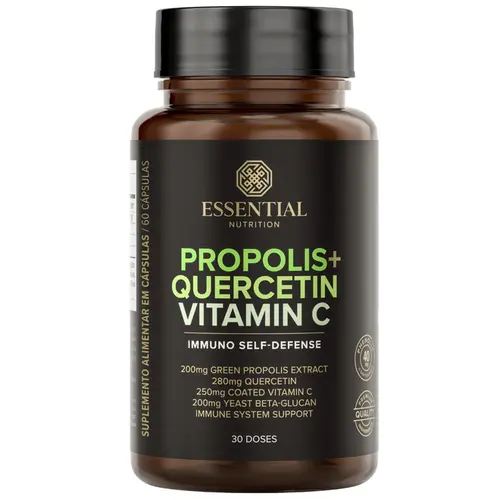 PRÓPOLIS VERDE + QUERCETINA + VITAMINA C + BETA GLUCANA (PT) 60CAPS - ESSENTIAL