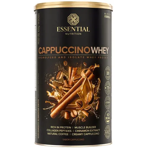 CAPPUCCINO WHEY HIDROLISADO E ISOLADO (LT) 420G - ESSENTIAL