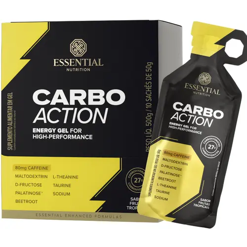 CARBO ACTION ENERGY GEL COM 80MG CAFEÍNA (10X50G) - ESSENTIAL
