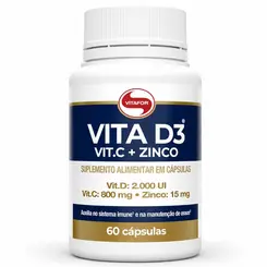 VITA D3 + VITAMINA C + ZINCO (PT) 60CAPS - VITAFOR